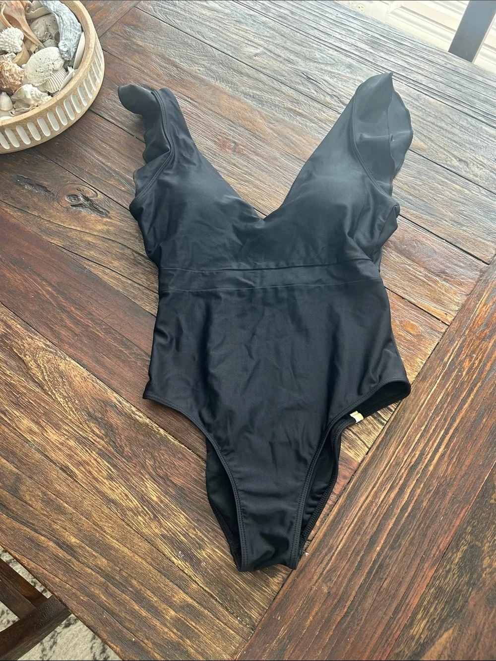 summersalt Black V-Neck One-Piece Swimsuit